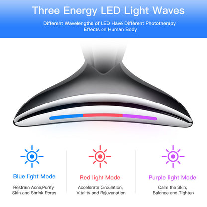 Velvoria™ 3-in-1 EMS Neck & Face Lifting Device – LED Light Therapy & Skin Tightening